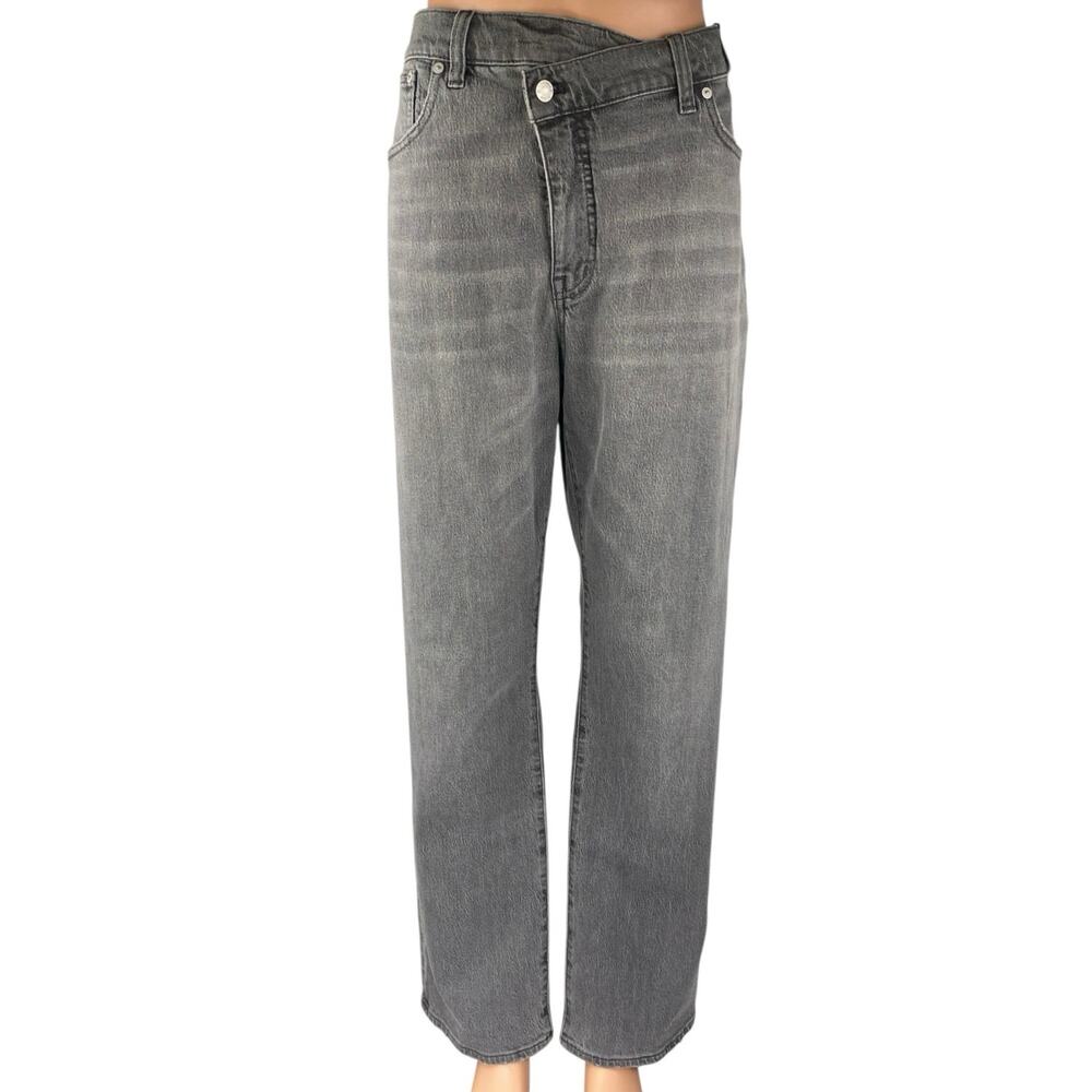 NEW Madewell 90s Straight Women's Gray High Waisted Baggy Denim Jeans Pants 33
